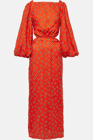 JOHANNA ORTIZ Abito midi in lino con stampa