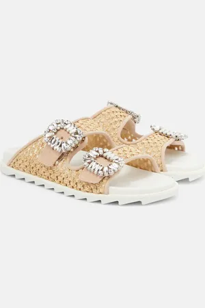 Roger Vivier Sandali Slidy Viv’ in rafia