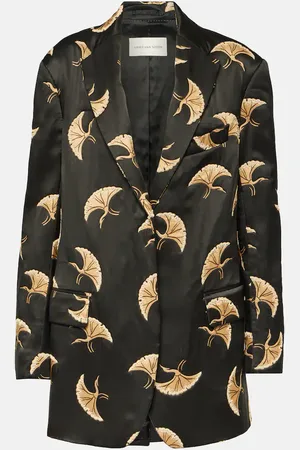 DRIES VAN NOTEN Blazer in raso con stampa