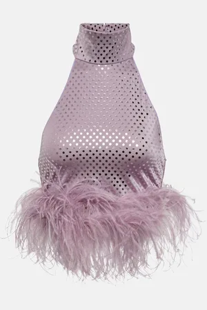 Oseree Oséree Top Disco Plumage con piume