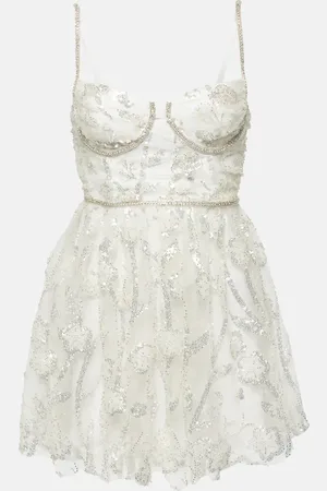 Self-Portrait Miniabito bustier con paillettes