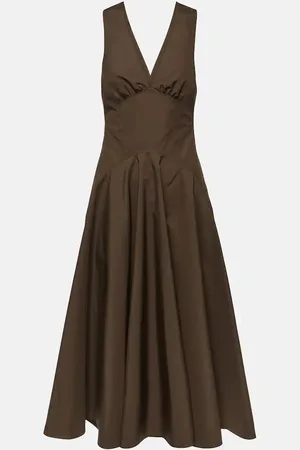 Alaïa Alaïa Abito midi in popeline di cotone