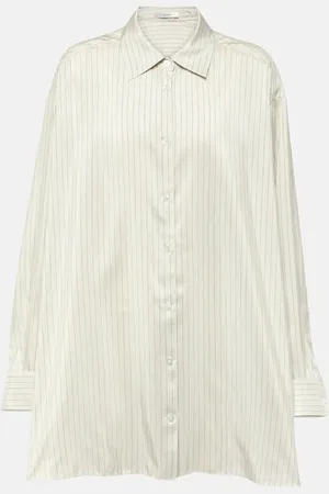 The Row Camicia oversize gessata Luka in seta