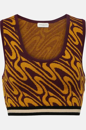 DRIES VAN NOTEN Top cropped in jacquard