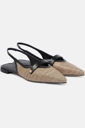 Max Mara Ballerine slingback in effetto rafia