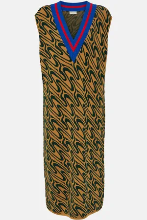 DRIES VAN NOTEN Abito midi in misto lana