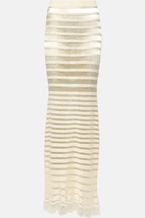 Tom Ford Gonna lunga in maglia con frange