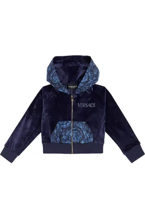 VERSACE Felpa Barocco in velluto con cappuccio