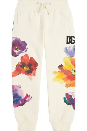 Dolce & Gabbana Pantaloni sportivi in jersey di cotone con stampa
