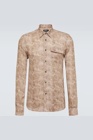 Kiton Camicia Buba in lino con stampa floreale