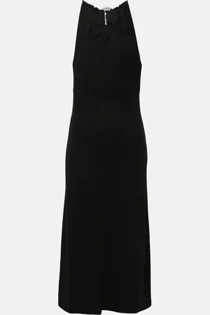 Givenchy Abito midi in crêpe e pizzo