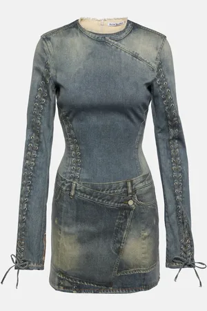 Acne Studios Miniabito in misto cotone con stampa