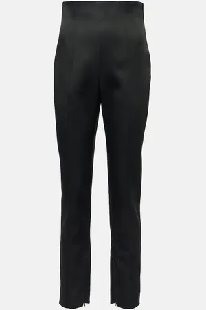Khaite Pantaloni slim Lenn in raso