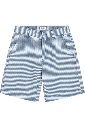 Il gufo Bermuda in cotone e lino a righe