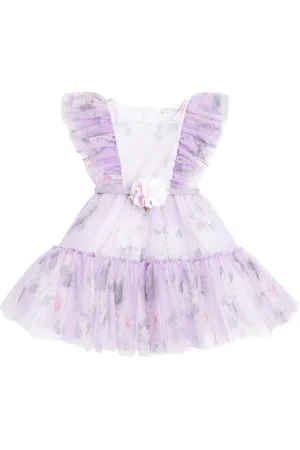 MONNALISA Abito in tulle con stampa floreale