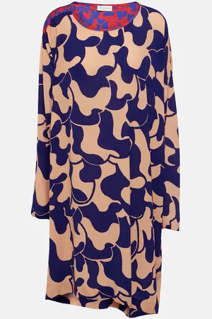 DRIES VAN NOTEN Miniabito in crêpe con stampa