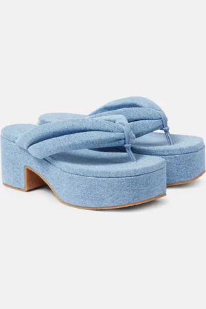 DRIES VAN NOTEN Sandali infradito in denim con plateau