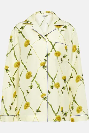 Burberry Camicia pigiama in popeline di seta