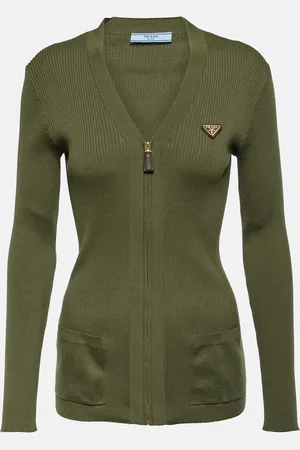 Prada Cardigan in cotone con logo