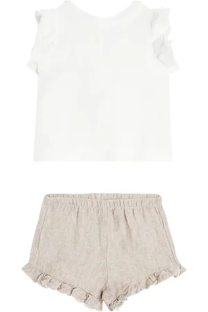 Il gufo Baby - Top e culottes in lino