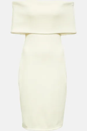 Bottega Veneta Abito midi con scollo bardot