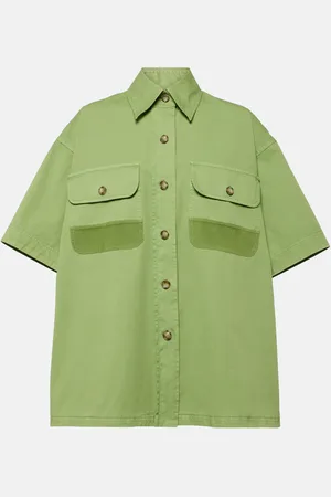 Stella McCartney Camicia oversize in canvas di cotone