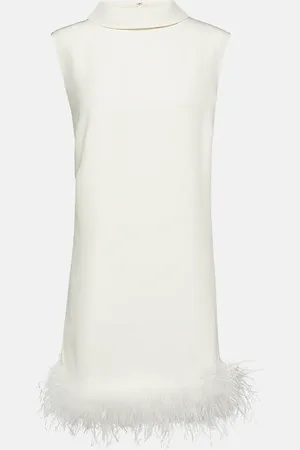 RIXO London Bridal - Miniabito Candice in seta con piume