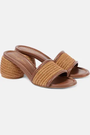 Gianvito Rossi Sandali Marbella in rafia con pelle