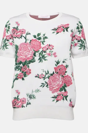 Carolina Herrera Top in misto seta con stampa floreale