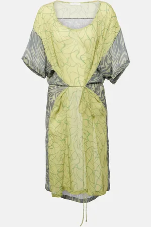 DRIES VAN NOTEN Miniabito in georgette con stampa