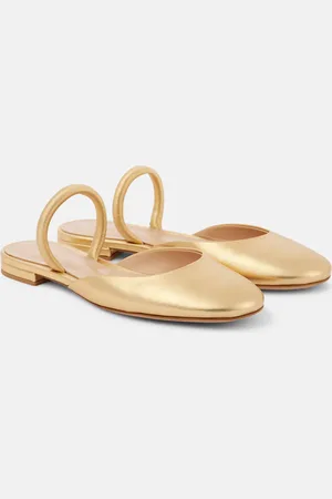 Gianvito Rossi Slippers in pelle metallizzata