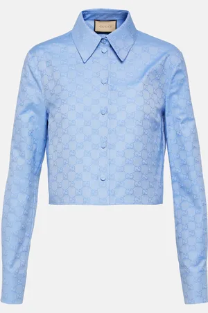 Gucci Camicia cropped in cotone GG