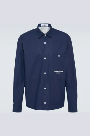 Stone Island Marina - Giacca camicia in cotone a righe