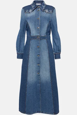 Chloé Chloé Abito chemisier di jeans con ricamo
