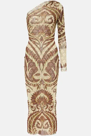 Etro Abito midi asimmetrico con stampa
