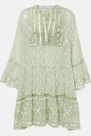 Juliet Dunn Miniabito in cotone con ricamo