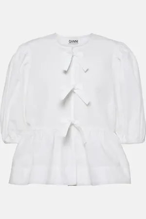 Ganni Blusa in popeline di cotone