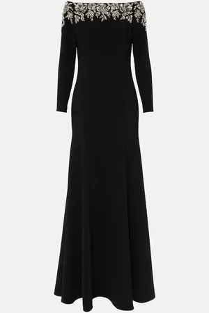 Jenny Packham Abito lungo Rosabel con scollo bardot