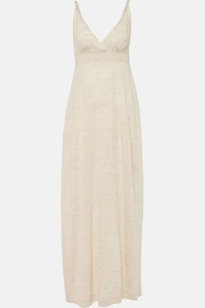 Loro Piana Abito midi in seta, cashmere e lino