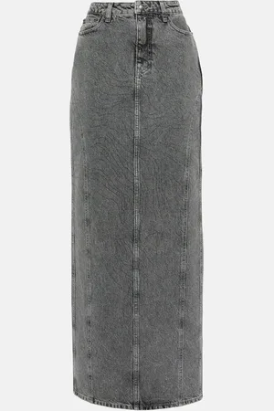 ROTATE Gonna lunga di jeans con cristalli