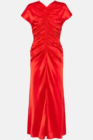 TOVE Abito midi Aubree in seta con ruches