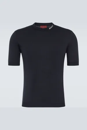 Gucci T-shirt in seta e cotone con logo