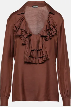 Tom Ford Blusa in twill con volant