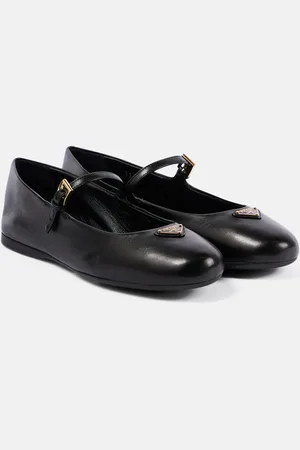 Prada Ballerine Mary Jane in pelle con logo