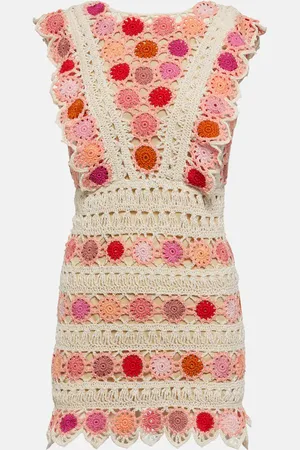 ANNA KOSTUROVA Miniabito Bouquet in crochet di cotone