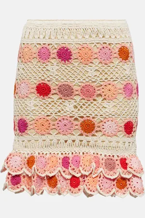 ANNA KOSTUROVA Minigonna Bouquet in crochet di cotone