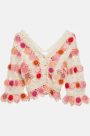 ANNA KOSTUROVA Top Bouquet in crochet di cotone