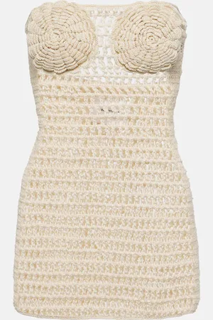 ANNA KOSTUROVA Miniabito Camellia in crochet di cotone