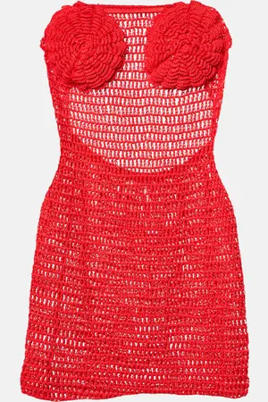 ANNA KOSTUROVA Miniabito Camellia in crochet di cotone