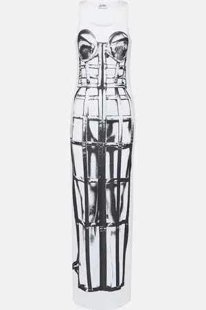 Jean Paul Gaultier Abito lungo con stampa trompe l’oeil